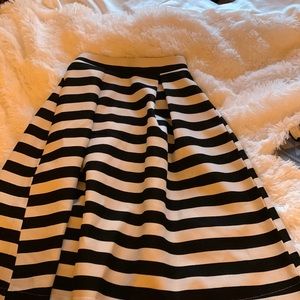 Black and white striped skirt